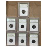(J) 7 Jefferson Nickels 1960-P, 1961-P, 1962-P,