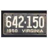 (K) 1950 Virginia License Plate
