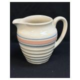 (K) Vintage McCoy E-7 Stoneware Pitcher Blue and
