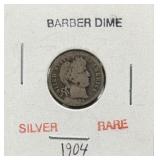(SC) 1904 Barber Dime 90% Silver