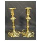 (H) Vintage Brass Candlesticks Made In England