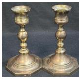 (H) Vintage EB Brass Candlestick 5" Tall with
