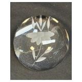 (H) Princess House Lead Crystal Etched Half Daisy