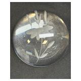 (H) Princess House Lead Crystal Etched Half Daisy