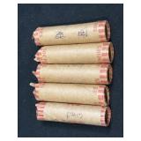 (SC) 5 Rolls Wheat Pennies Unlooked