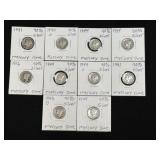 (SC) 10 Mercury Dimes All Of Which Are 90% Silver