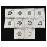 (SC) 10 Mercury Dimes All Of Which Are 90% Silver