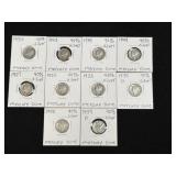 (SC) 10 Mercury Dimes All Of Which Are 90% Silver