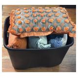 (H) Black Storage Container with Contents