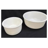 (H) Milk Glass Stand Mixer Bowls Set of 2