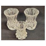 (H) 3 pc Crystal Toothpick Holders