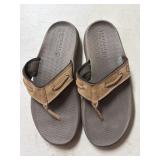 (D) Sperry Top Sider Leather Flip Flops Men