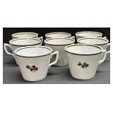 (D) Cups White with Tea Leaf Design
