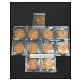 (SC) 11 .999 Fine Copper Coins