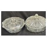 (K) 2 Clear Glass Candy Dishes as Pictured