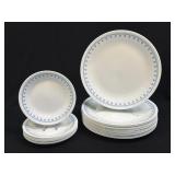 (M) 14 Vintage Corelle By Corning Blue Snowflake