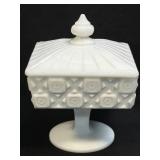 (M) Westmoreland Glass OLD QUILT Milk Candy Dish