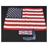 (K) 17ï¿½ X 11.25ï¿½ American Flag And Frost Cutlery