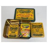 (H) Crayola Collector Tins and Crayons