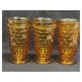 (D) Set of 3 Vintage Indiana Glass Whitehall