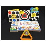 (L) Assorted Baby Books and Rattle
