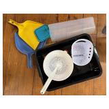 (I) Assorted Plastic Lot including Strainer Bread