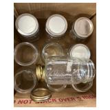 (E) Lot 10 Assorted Canning Jars 9 Quart and 1