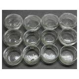 (K) 12 pc Ribbed Clear Glass Ramekin or Dipping
