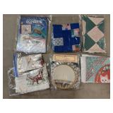 (D) Assorted Partially Made Craft Pieces,