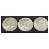 (SC) 3- 1967 Kennedy Half Dollars 40% Silver