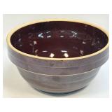 (K) Vintage USA Antique Brown Ware 9" Mixing Bowl