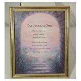 Framed "One Day at a Time" Poem 9"x 11"