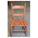 Kids Wooden Ladder Back Chair 17"W 30"T