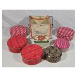 Assorted Tins & Folding Basket