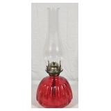 Vintage Glass Oil Lamp 16" Tall