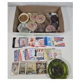 Assorted Coasters & Class Ashtray