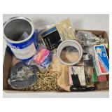Assorted Hardware- Nails, Staples, Chain, Tape &