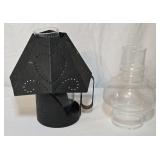 Metal Hurricane Lamp w/ 2 Globes