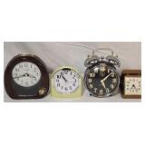 4 Vintage Alarm Clocks