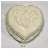 Ceramic Heart Jewelry Box 4¼"x 4½"