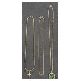 3 Gold Tone Necklaces