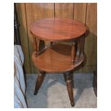 2-Tier Round Wooden Night Stand 15"x 24"