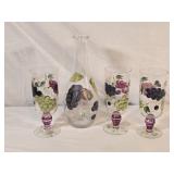 Home Essentials Hand Painted Pedestal Glasses &