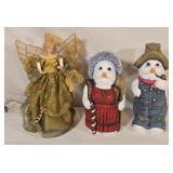 Ceramic Snowmen & Angel Tree Topper