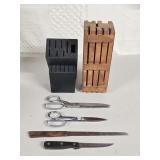 2 Knife Blocks w/ Knives & Scissors
