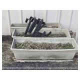 3 Planters w/ 6 Mounts 23½"L 8"W 6"D