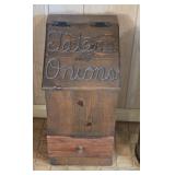 Wooden Taters & Onions Bin 12:W 13"D 24"T