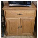 Solid Oak Cabinet on Wheels 30"W 17½"D 30"T