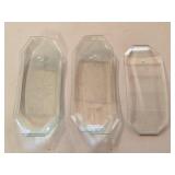 7 Curved Glass Panels 8½"T 3½"W