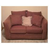Burgundy Love Seat 58"L 36"D 29"T